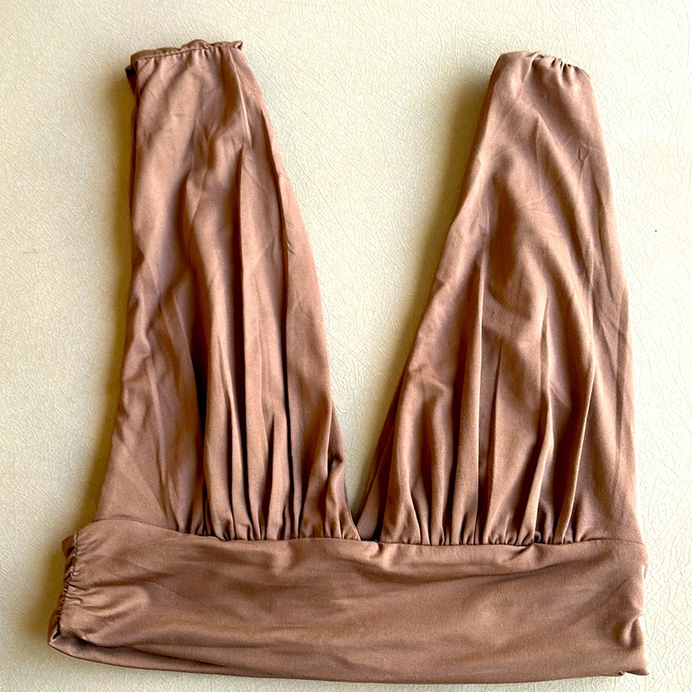Princess Polly light brown crop top